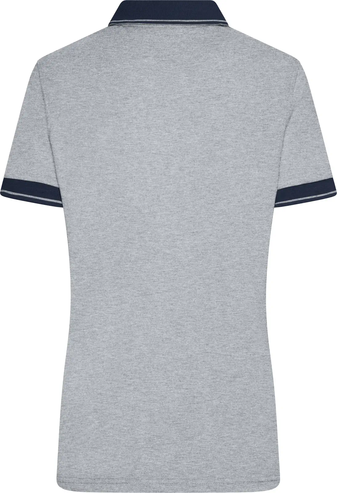 jn705-ladies-heather-poloshirt-greyheather-navy-back-5 James & Nicholson Ladies Heather Polo