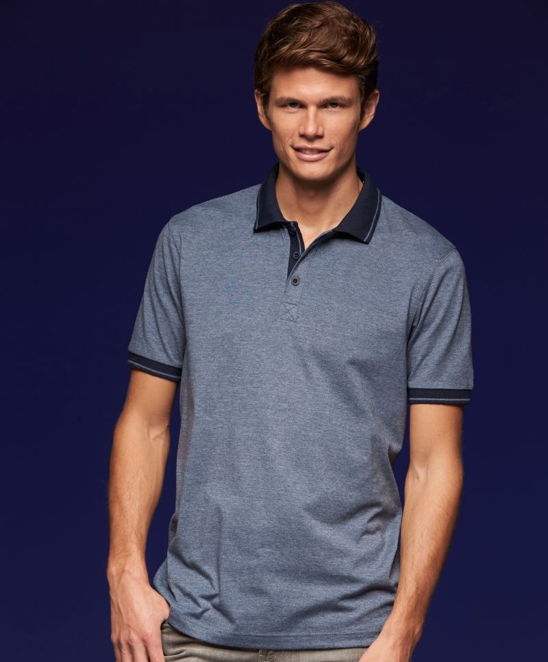 James & Nicholson Mens Jersey Heather Polo