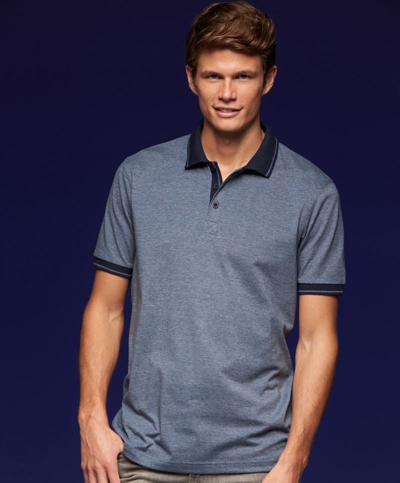 James & Nicholson Mens Jersey Heather Polo