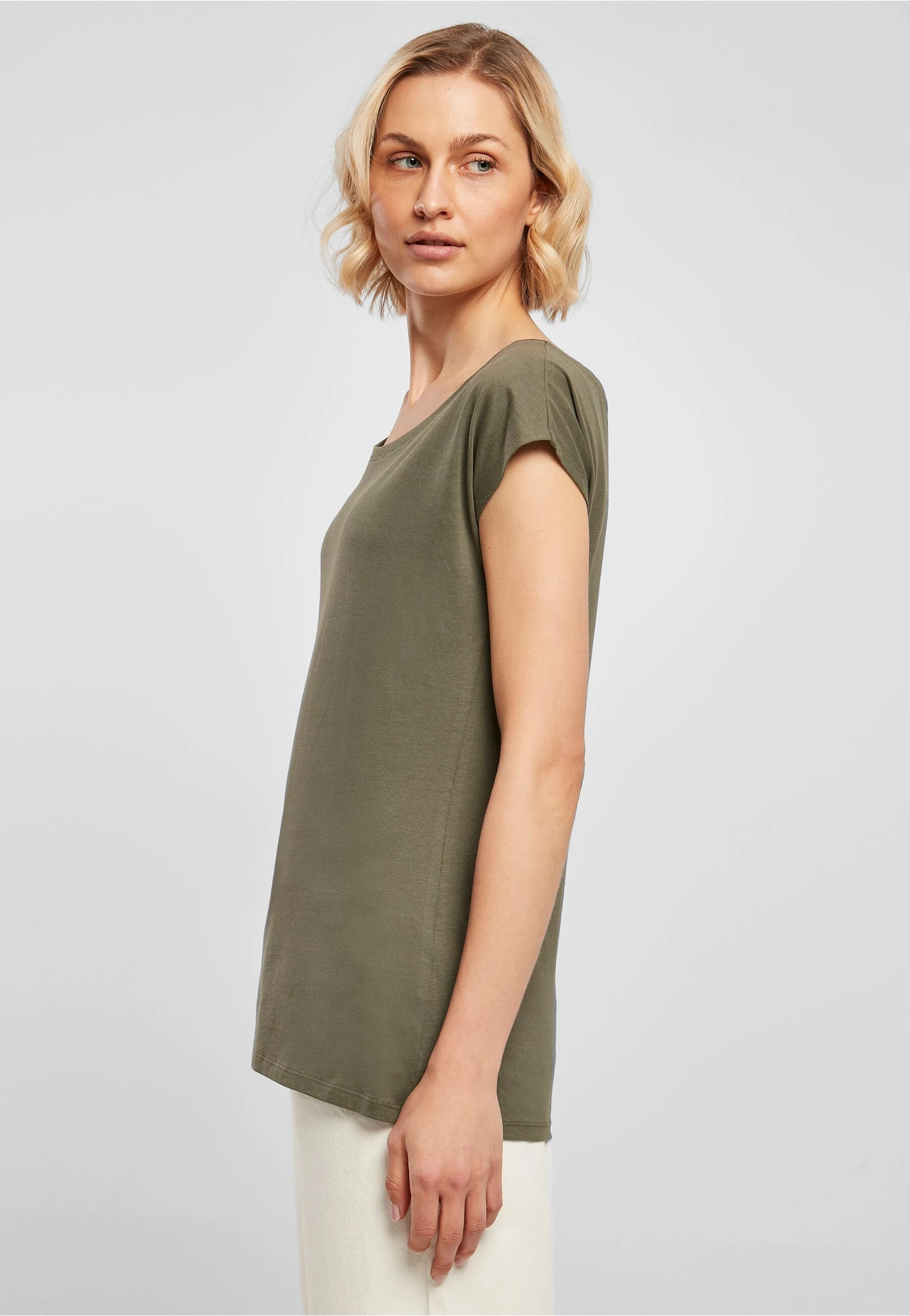Build Your Brand Ladies Wide Neck Tee