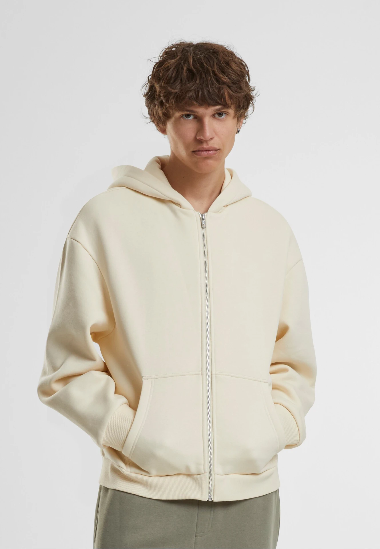 Build Your Brand Fluffy Zip Hoody