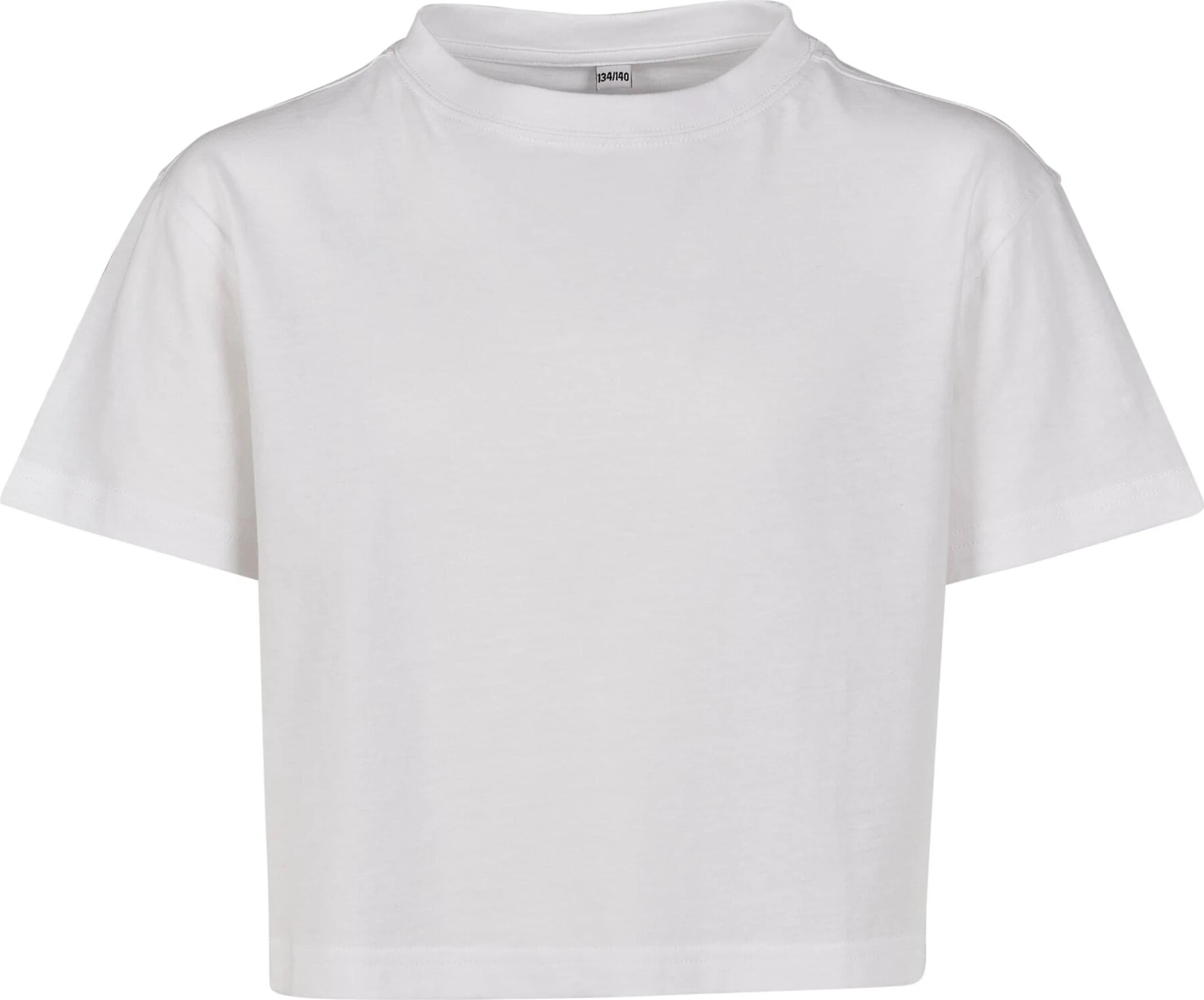 BYB-BY114-girls-cropped-jersey-t-shirt-white-front-4 Build Your Brand Girls Cropped Jersey Tee