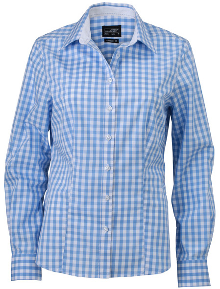 James & Nicholson Ladies Checked Blouse James & Nicholson Ladies Checked Blouse