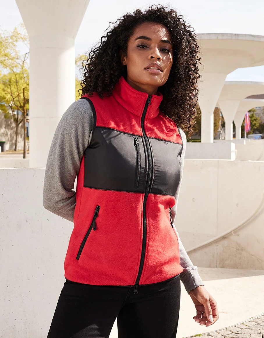 jn1309-ladies-fleece-vest-model-0 James & Nicholson Ladies´ Fleece Vest