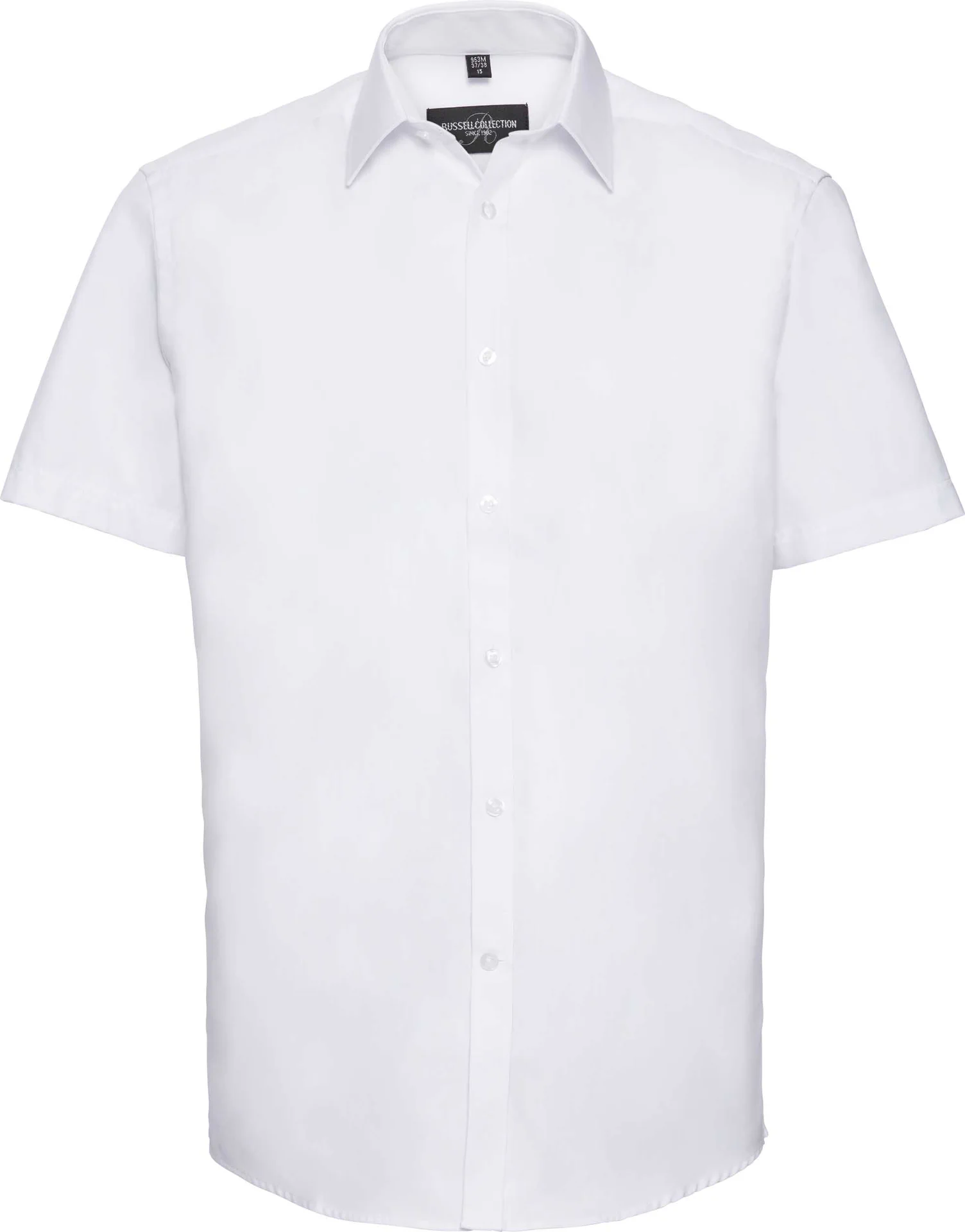 russell-r963m-mens-short-sleeve-herringbone-shirt-white-front-2 Russell Men's Short Sleeve Herringbone Shirt
