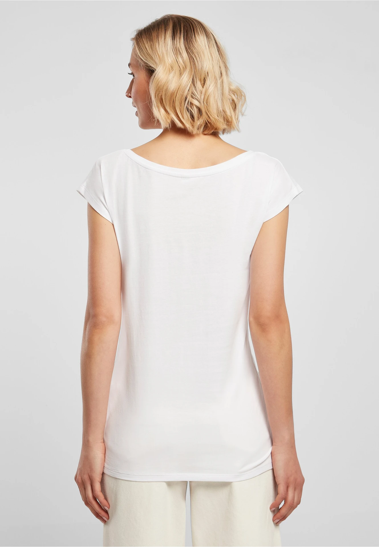 Build Your Brand Ladies Wide Neck Tee