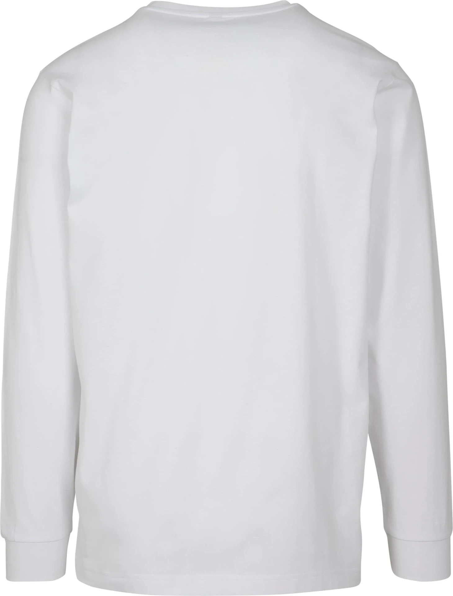 BYB-BY091-long-sleeve-t-shirt-with-cuffrib-white-back-7 Build Your Brand Long Sleeve Tee With Cuffrib