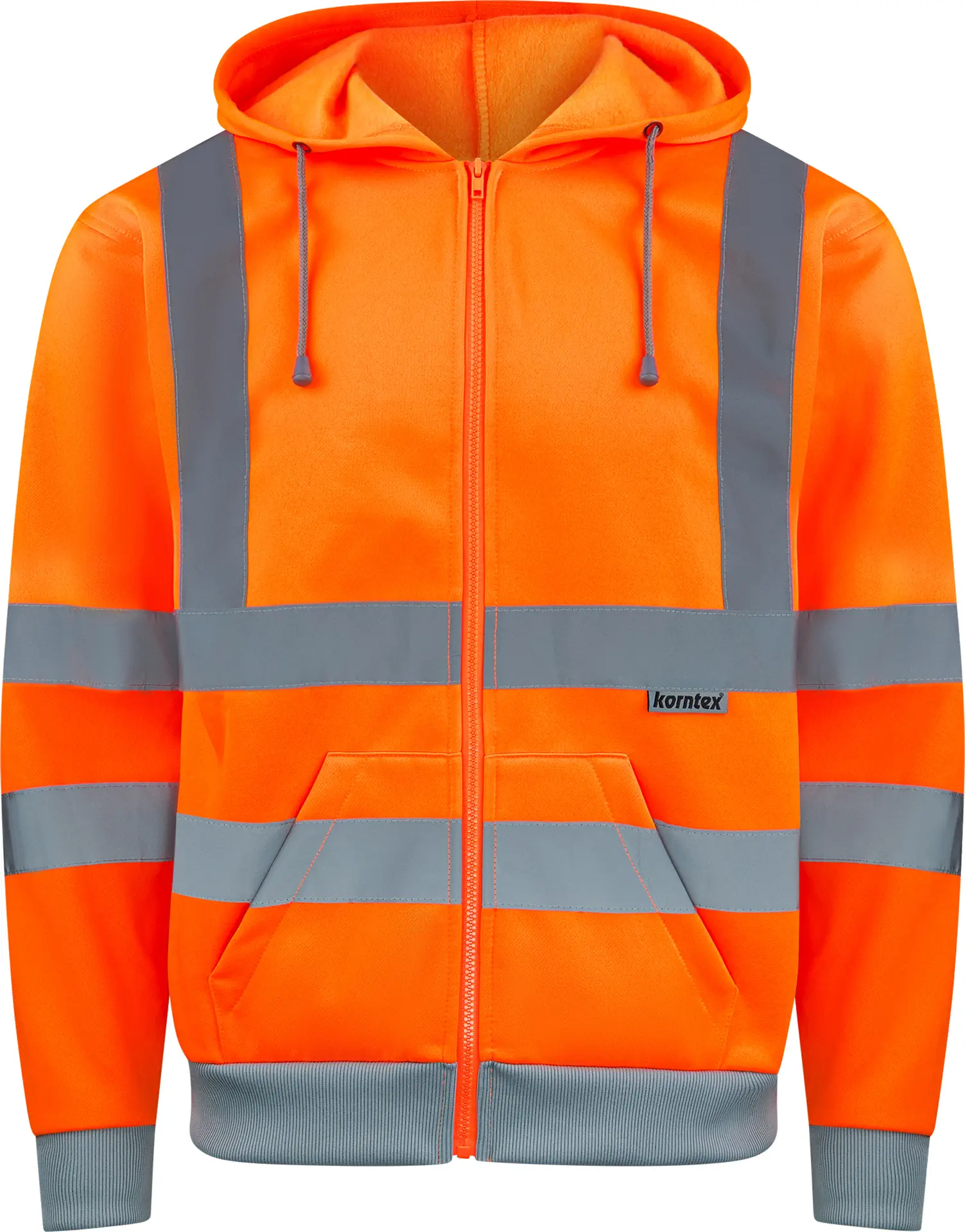korntex-kxzho-hi-vis-workwear-hooded-sweat-jacket-galway-signalorange-front-0 Korntex Zipper Workwear-Hoodie Galway