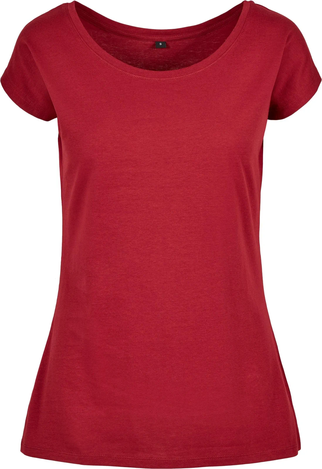 BYB-BB013-ladies-wide-neck-t-shirt-burgundy-front-4 Build Your Brand Ladies Wide Neck Tee