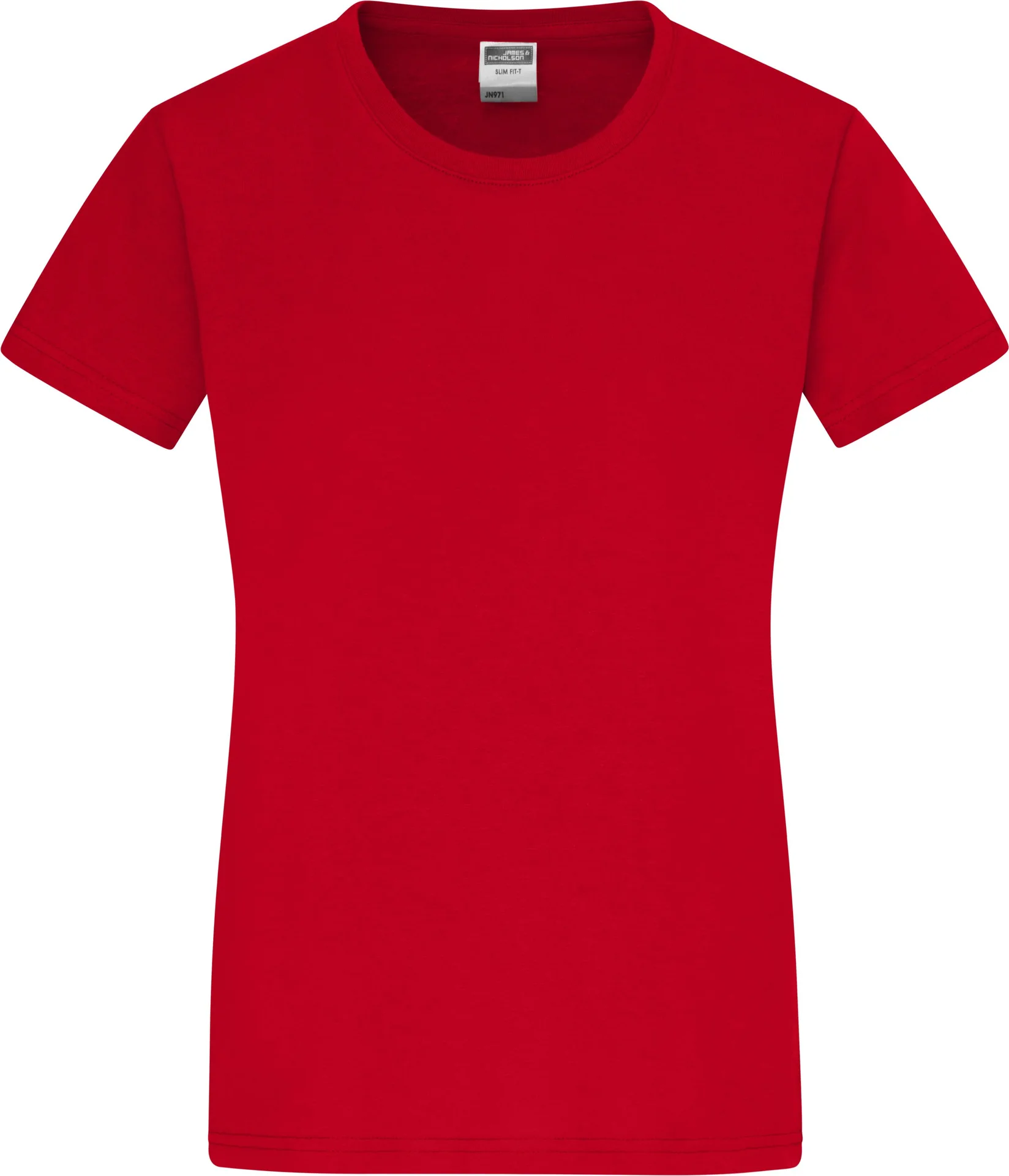 jn971-ladies-slim-fit-t-shirt-red-front-3 James & Nicholson Ladies Slim Fit-T