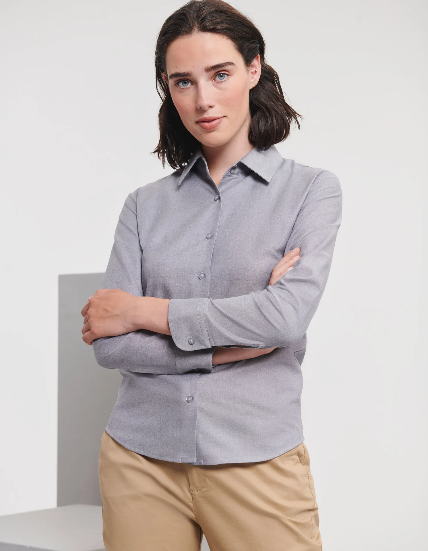Russell Ladies Long Sleeve Easy Care Oxford Shirt
