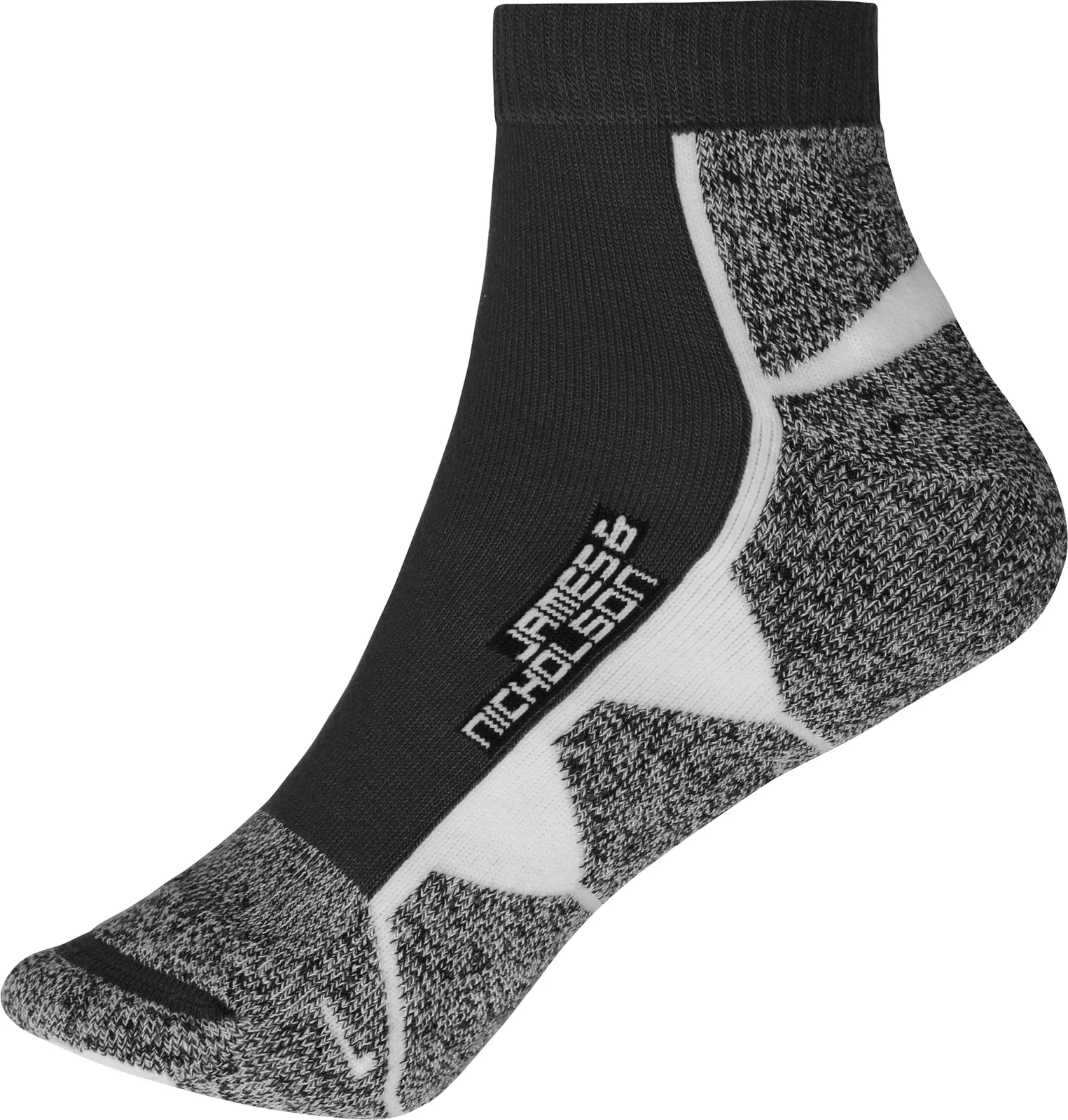 jn214-sport-sneaker-socks-black-white-front-3 James & Nicholson Sport Sneaker Socks