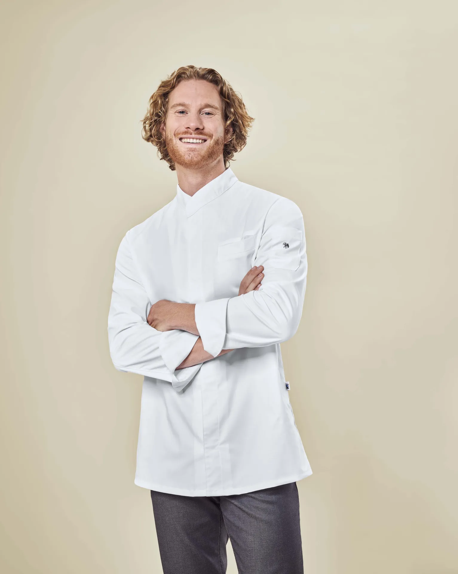 GREIFF Kochjacke einreihig mit verdeckter Knopfleiste Regular Fit