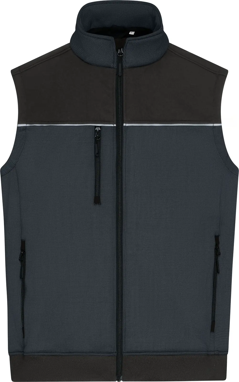 jn1867-hybrid-workwear-vest-carbon-black-front-3 James & Nicholson Hybrid Workwear Vest