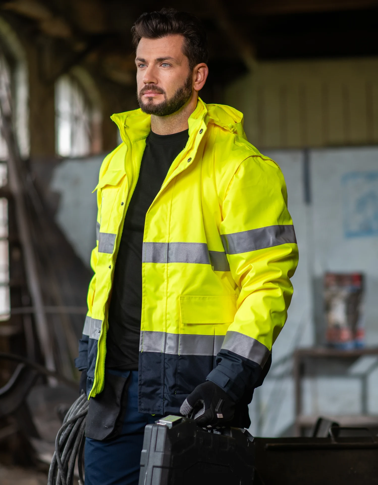rimeck-5v2-jacke-hv-guard-4-in-1-fluoreszierendesgelb-model-0 RIMECK Jacke HV Guard 4 in 1
