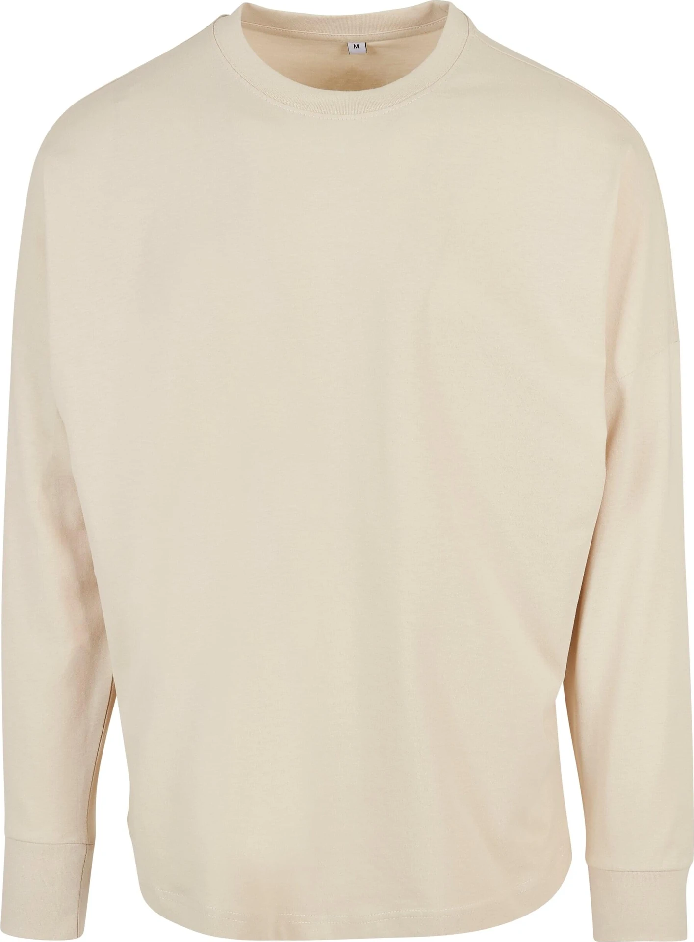 BYB-BY198-oversized-cut-on-sleeve-longsleeve-sand-front-4 Build Your Brand Oversized Cut On Sleeve Longsleeve