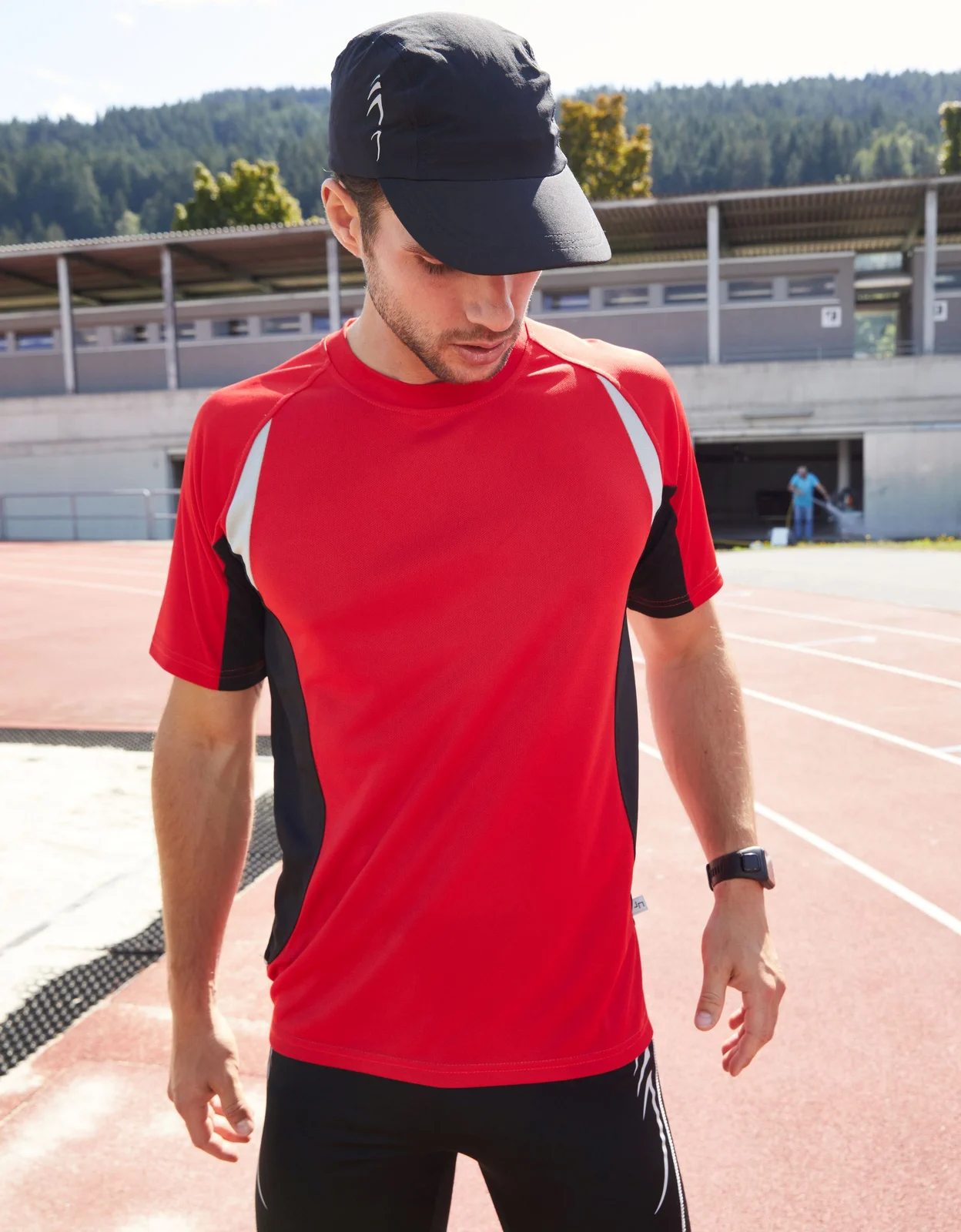 jn391-mens-running-t-shirt-model-0 James & Nicholson Men's Running-T (391)