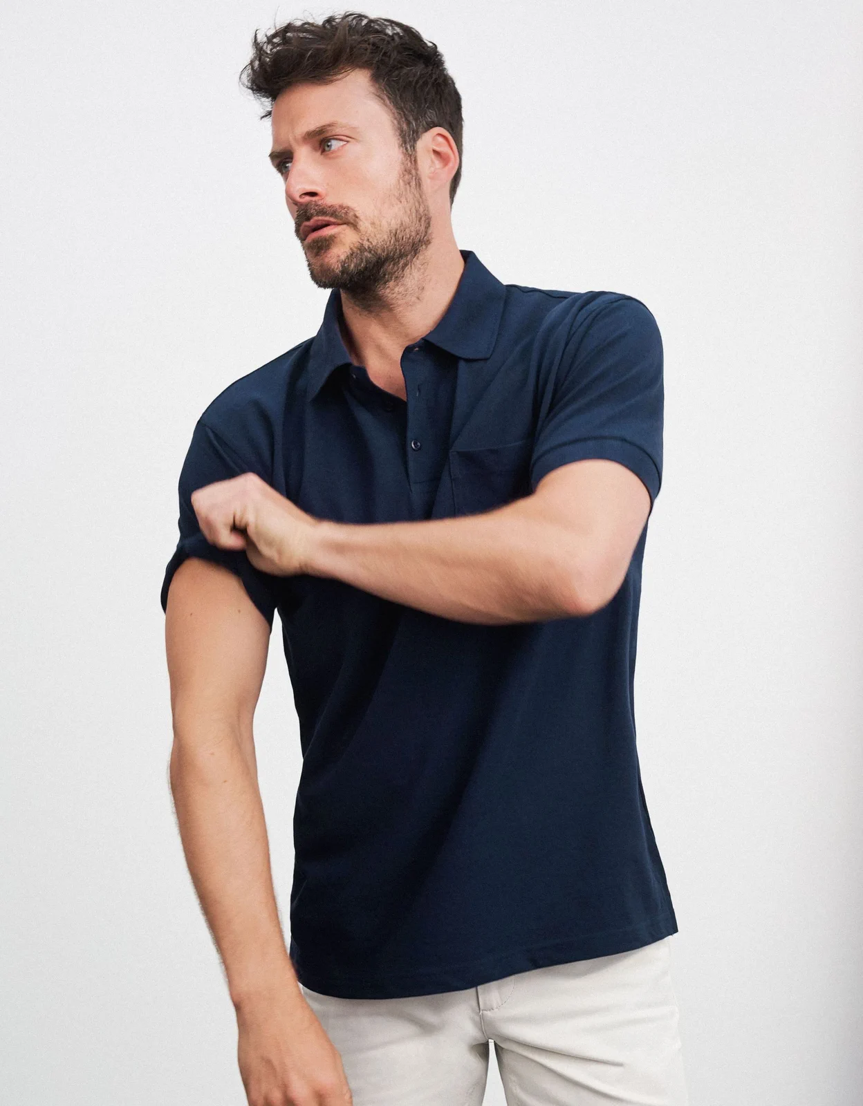 jn026-poloshirt-pique-pocket-model-1 James & Nicholson Polo Piqué Pocket