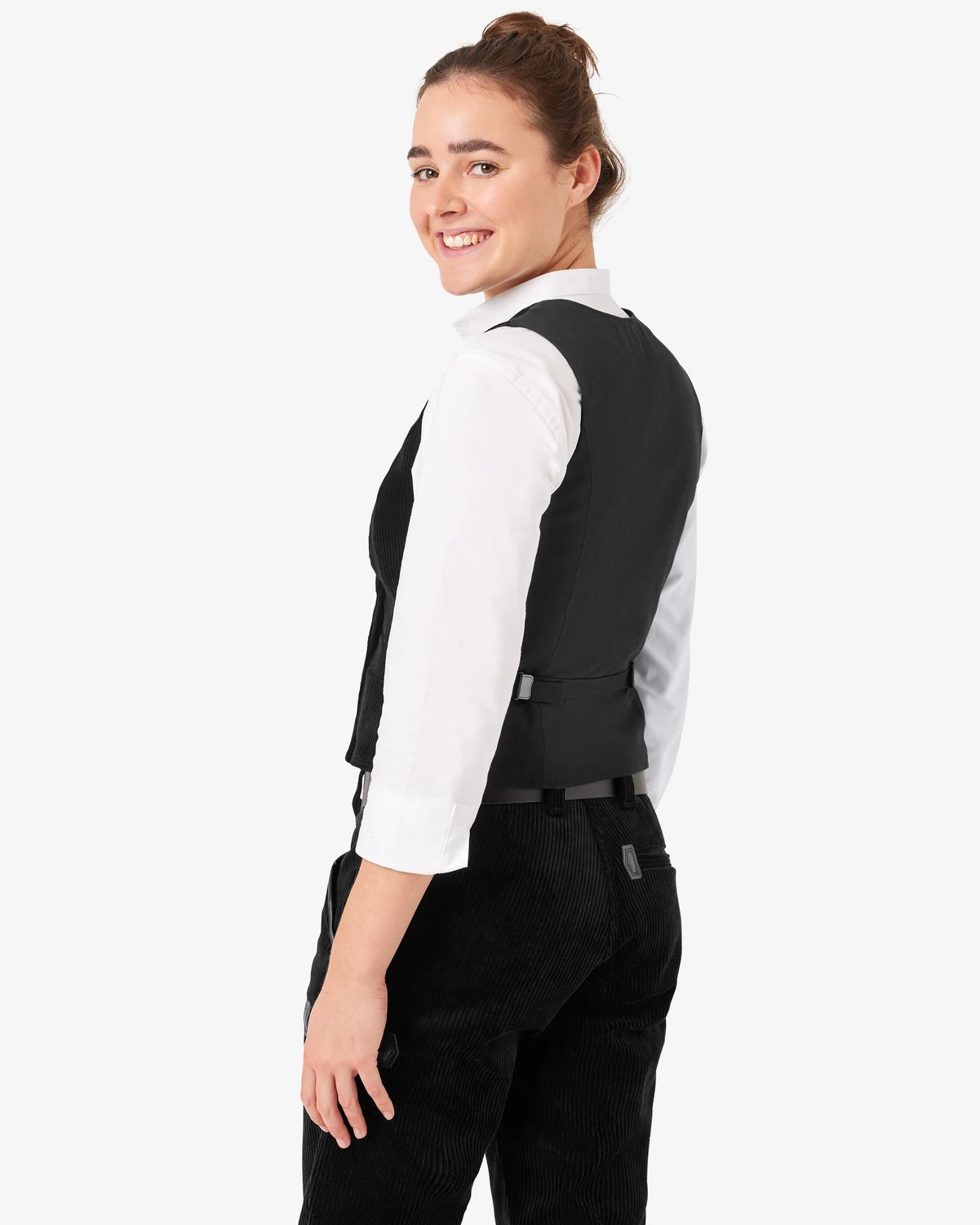 FHB-50015-lilly-zunftweste-trenkercord-schwarz-model-2 FHB Zunftweste LILLY Trenkercord