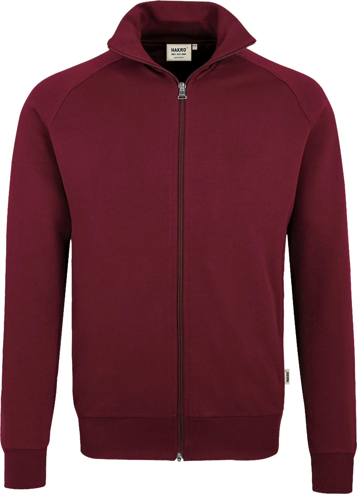 hakro-606-sweatjacke-premium-weinrot-front-1 HAKRO Sweatjacke 606 College