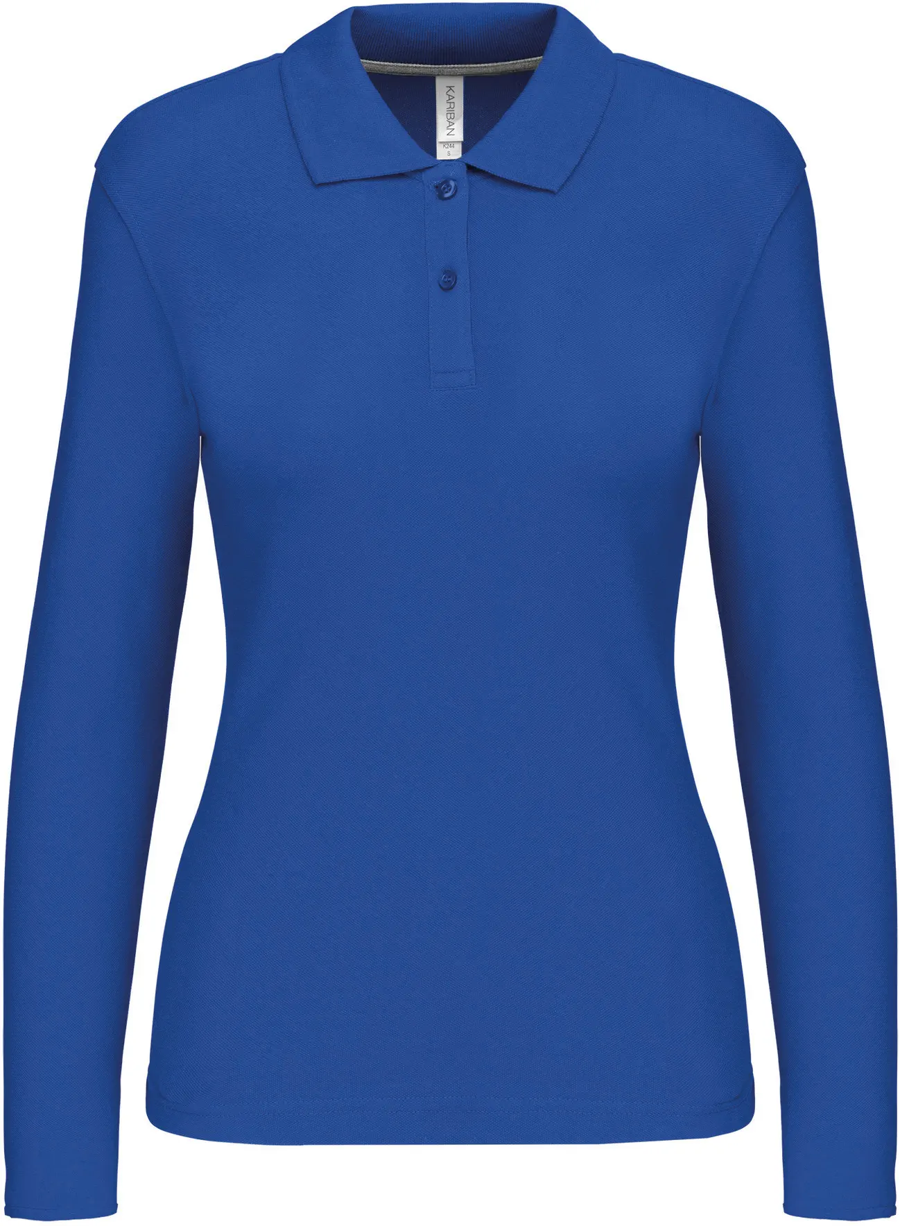 kariban-K244-damen-pique-polo-langarm-lightroyalblue-front-3 Kariban Damen Piqué Polo langarm