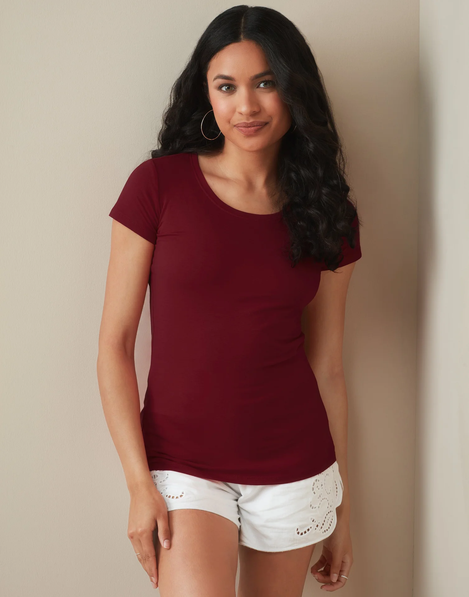stedman-st9700-stretch-t-shirt-women-bordeaux-model-1 Stedman Claire Crew Neck for women