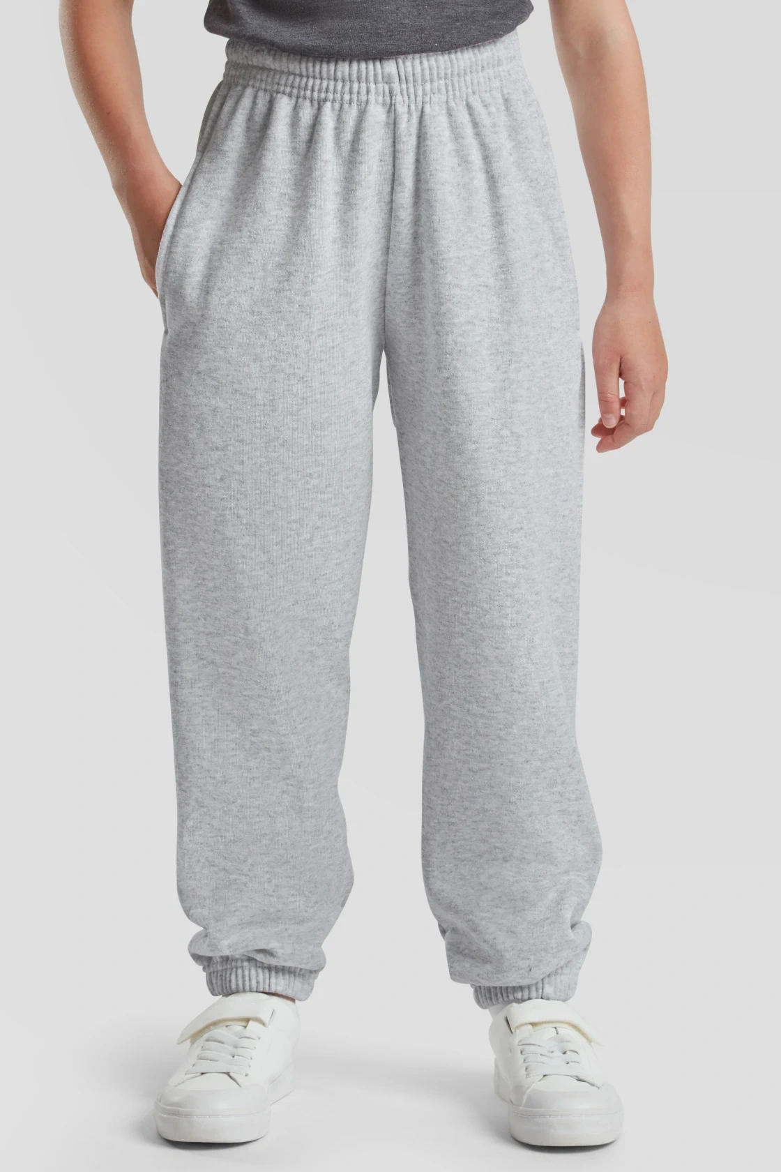 fruit-of-the-loom-64-051-0-kids-classic-elasticated-cuff-jog-pants-heathergrey-model-0 F.O.L. Classic Elasticated Cuff Jog Pants Kids