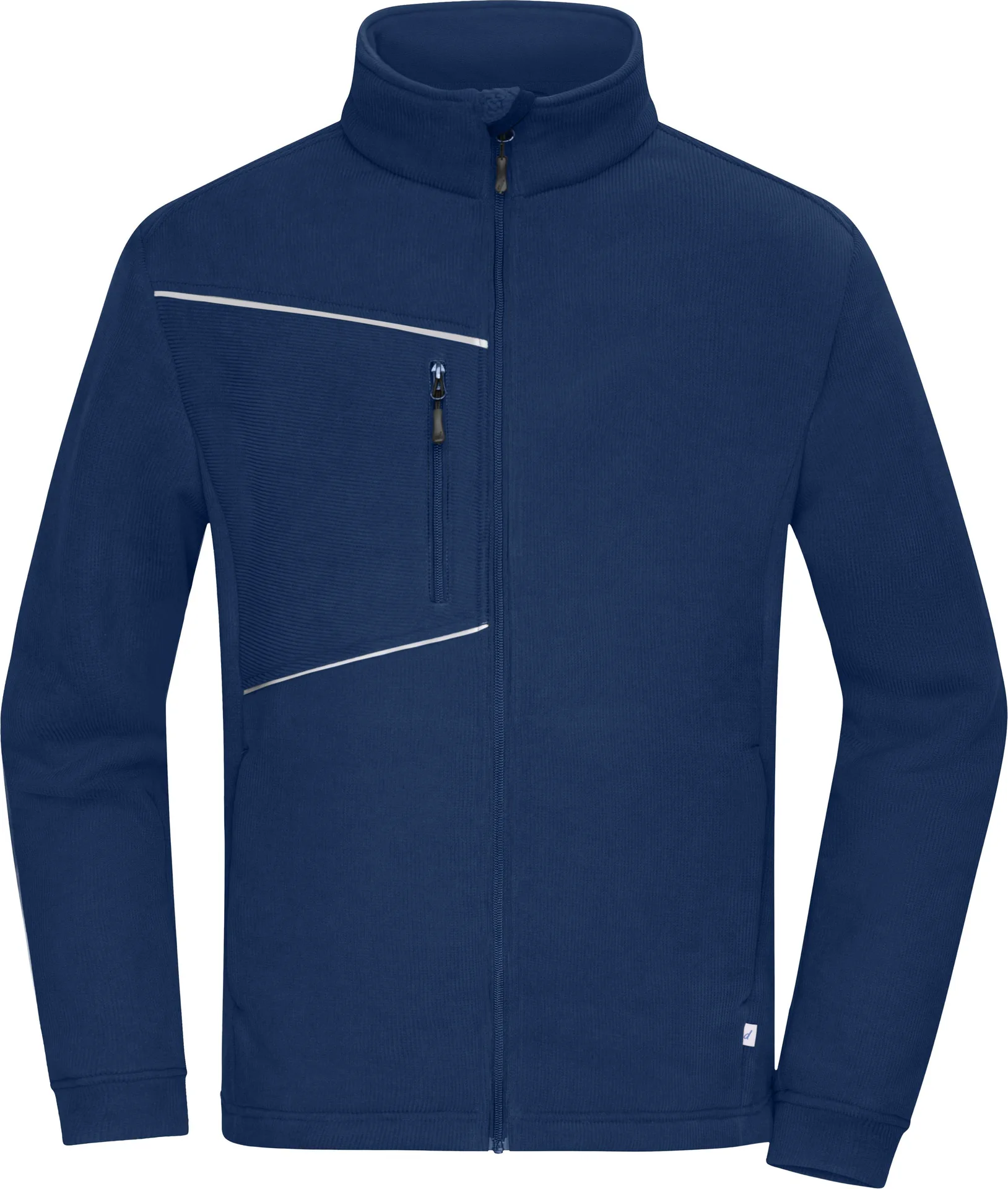 jn1870-fleece-jacket-corduroy-look-navy-front-3 James & Nicholson Fleece Jacket - Corduroy Look