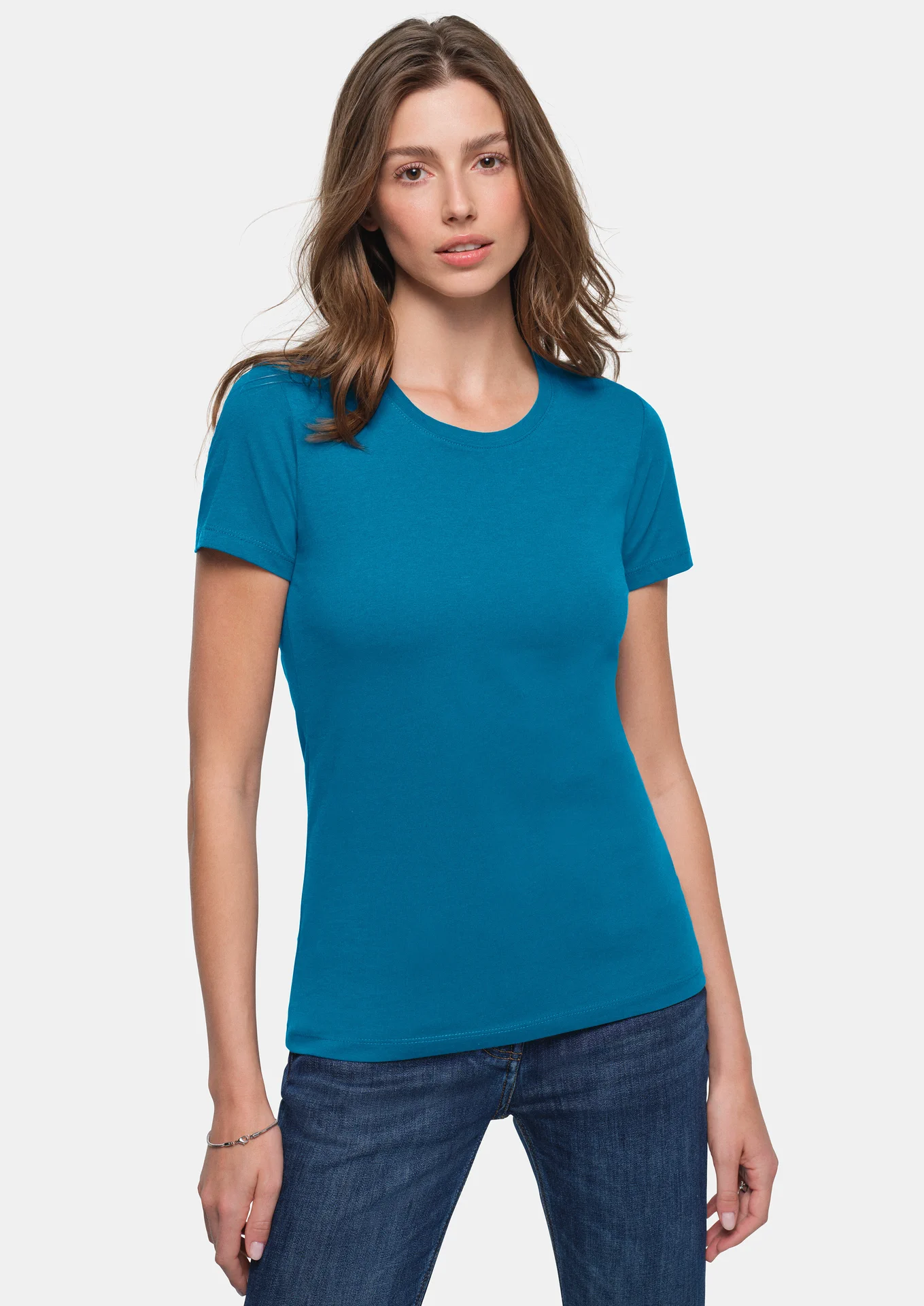 hakro-127-damen-t-shirt-classic-petrol-model-0 HAKRO Women-T-Shirt 127 Classic