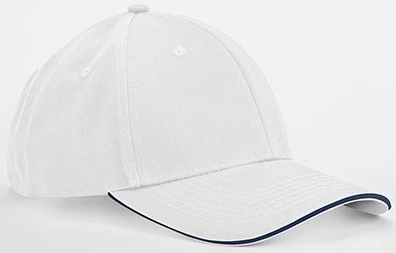 beechfield-b820c-earthaware-classic-organic-cotton-6-panel-cap-sandwich-peak-white-frenchnavy-front-1 Beechfield EarthAware® Classic Organic Cotton 6 Panel Cap - Sandwich Peak