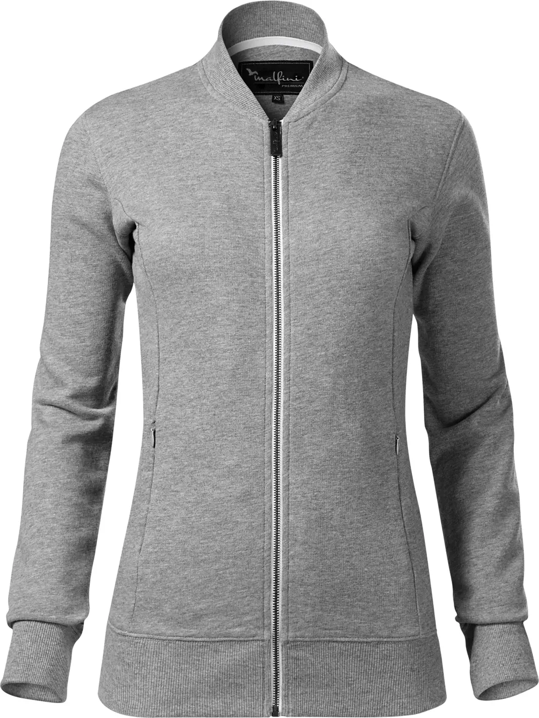 malfini-454-sweatshirt-damen-bomber-dunkelgraumeliert-front-2 MALFINI Sweatshirt Damen Bomber 454