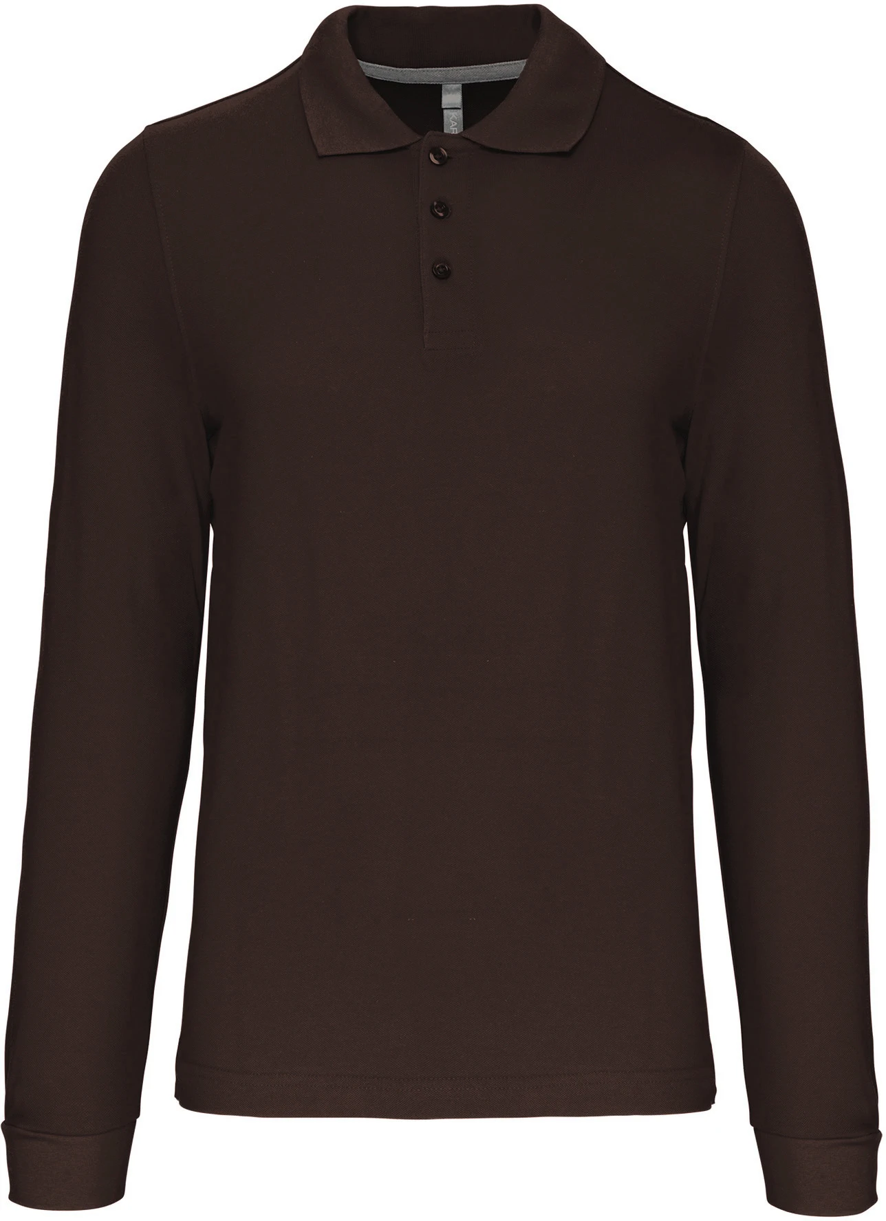 kariban-K243-herren-pique-polo-langarm-chocolate-front-3 Kariban Herren Piqué Polo langarm
