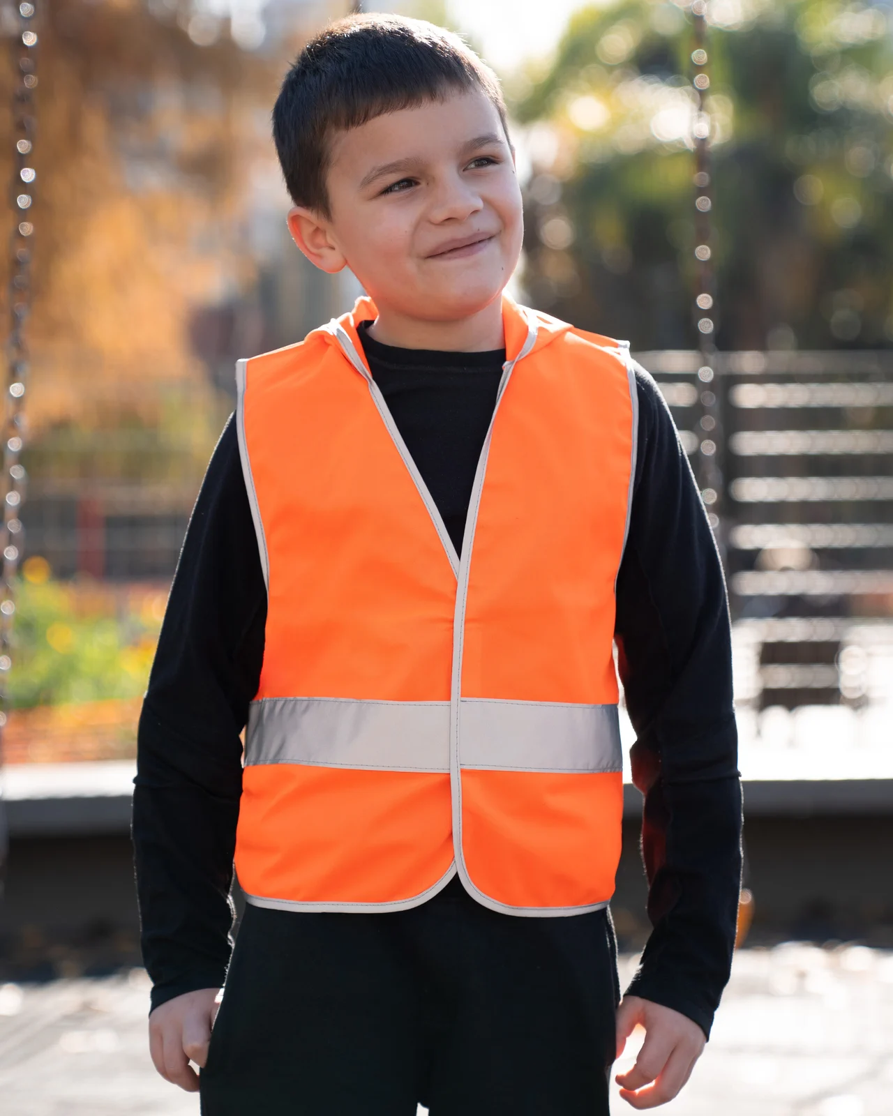 korntex-kxkwh-kids-hooded-hi-vis-safety-vest-odense-signalorange-model-0 Korntex Kids´ Hooded Hi-Vis Safety Vest Odense