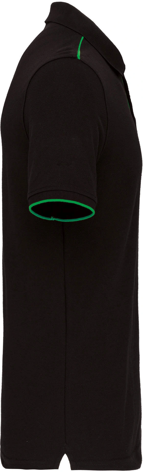 kariban-WK270-herren-workwear-pique-polo-day-to-day-black-kellygreen-right-5 Kariban Herren Workwear Piqué Polo "Day-to-Day"