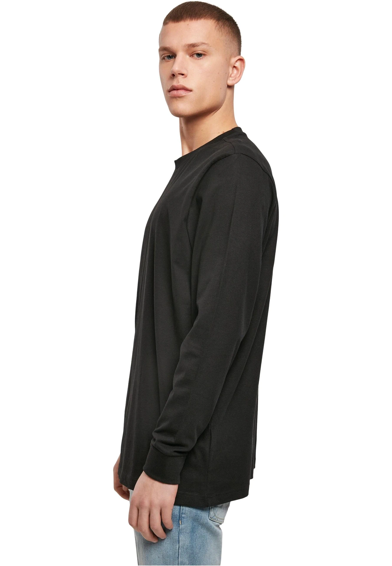 Build Your Brand Long Sleeve Tee With Cuffrib