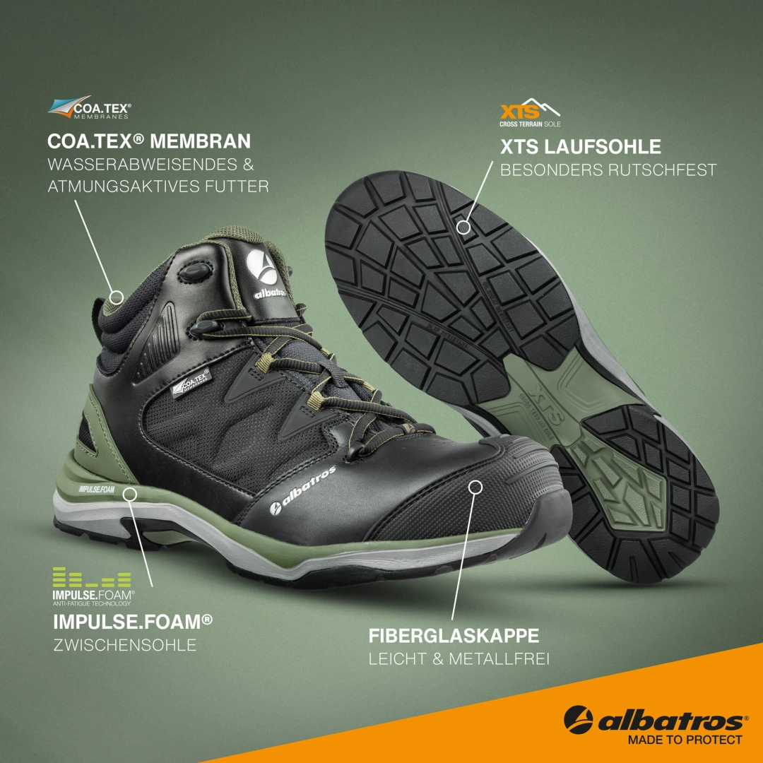 albatros Sicherheitsstiefel ULTRATRAIL OLIVE CTX MID S3