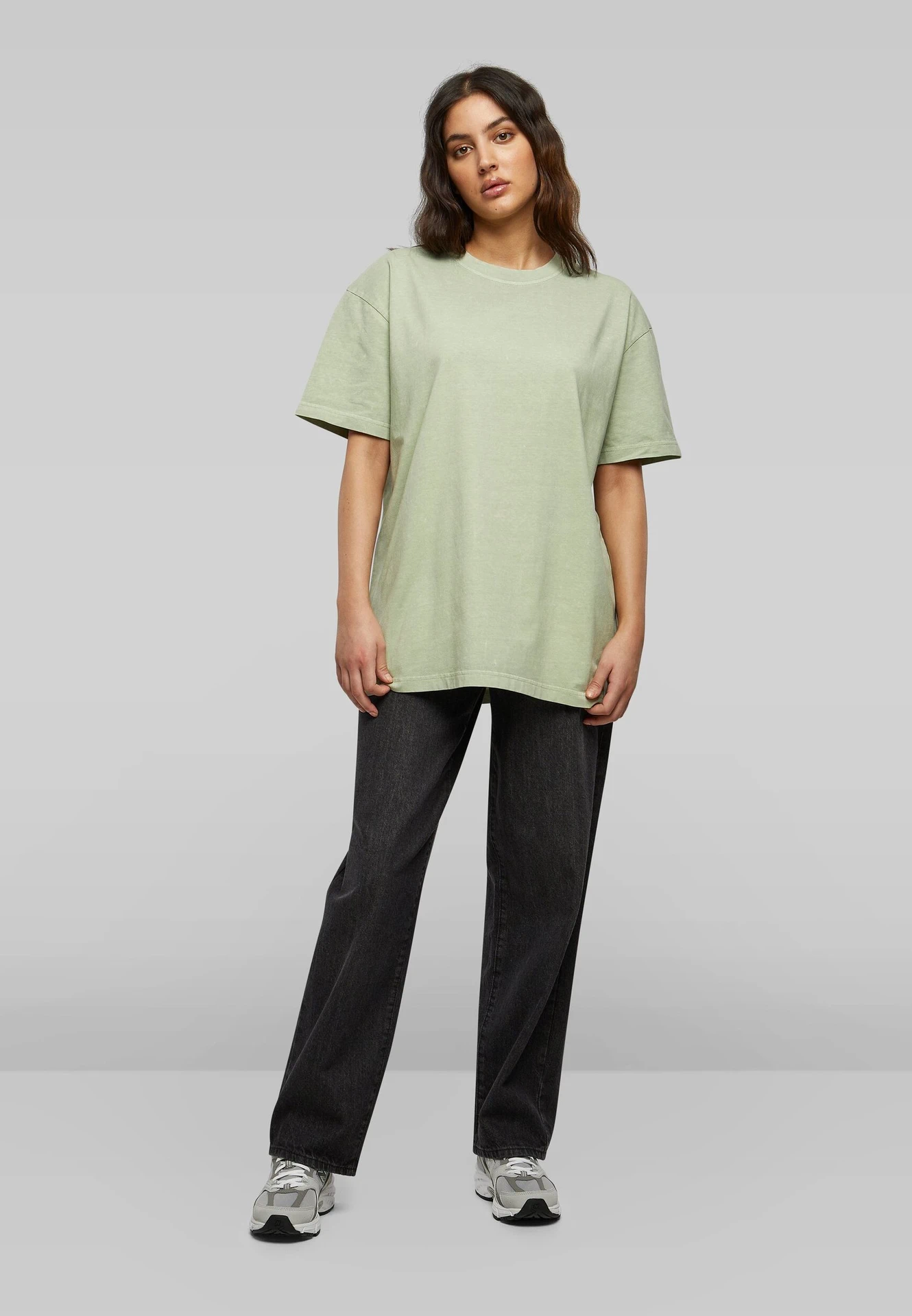 BYB-BY270-ladies-oversized-acid-wash-t-shirt-softsalvia-model-3 Build Your Brand Ladies Oversized Acid Wash Tee