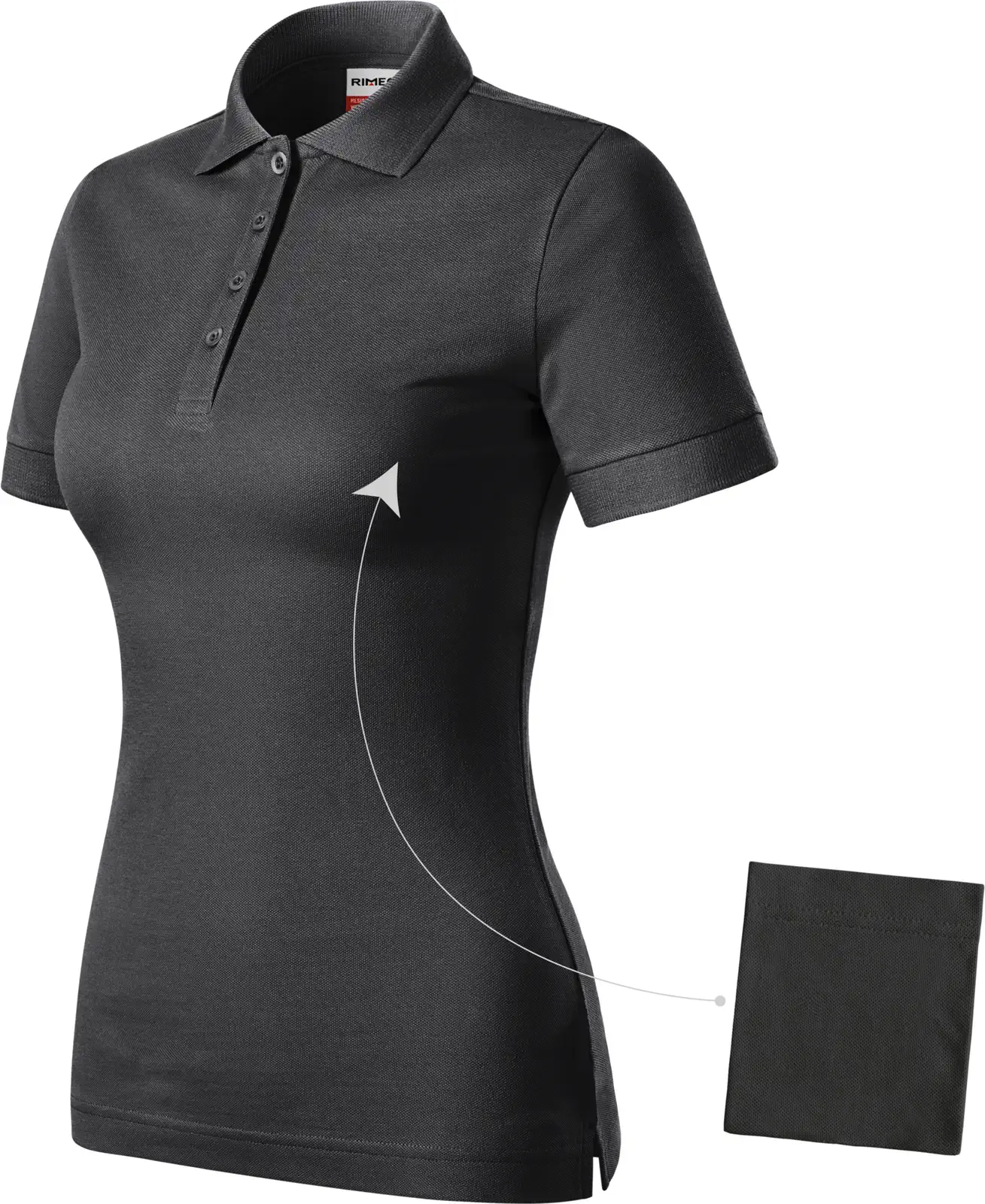 rimeck-r21-polohemd-damen-resist-heavy-polo-ebonygrau-left-4 RIMECK Polohemd Damen Resist Heavy Polo R21