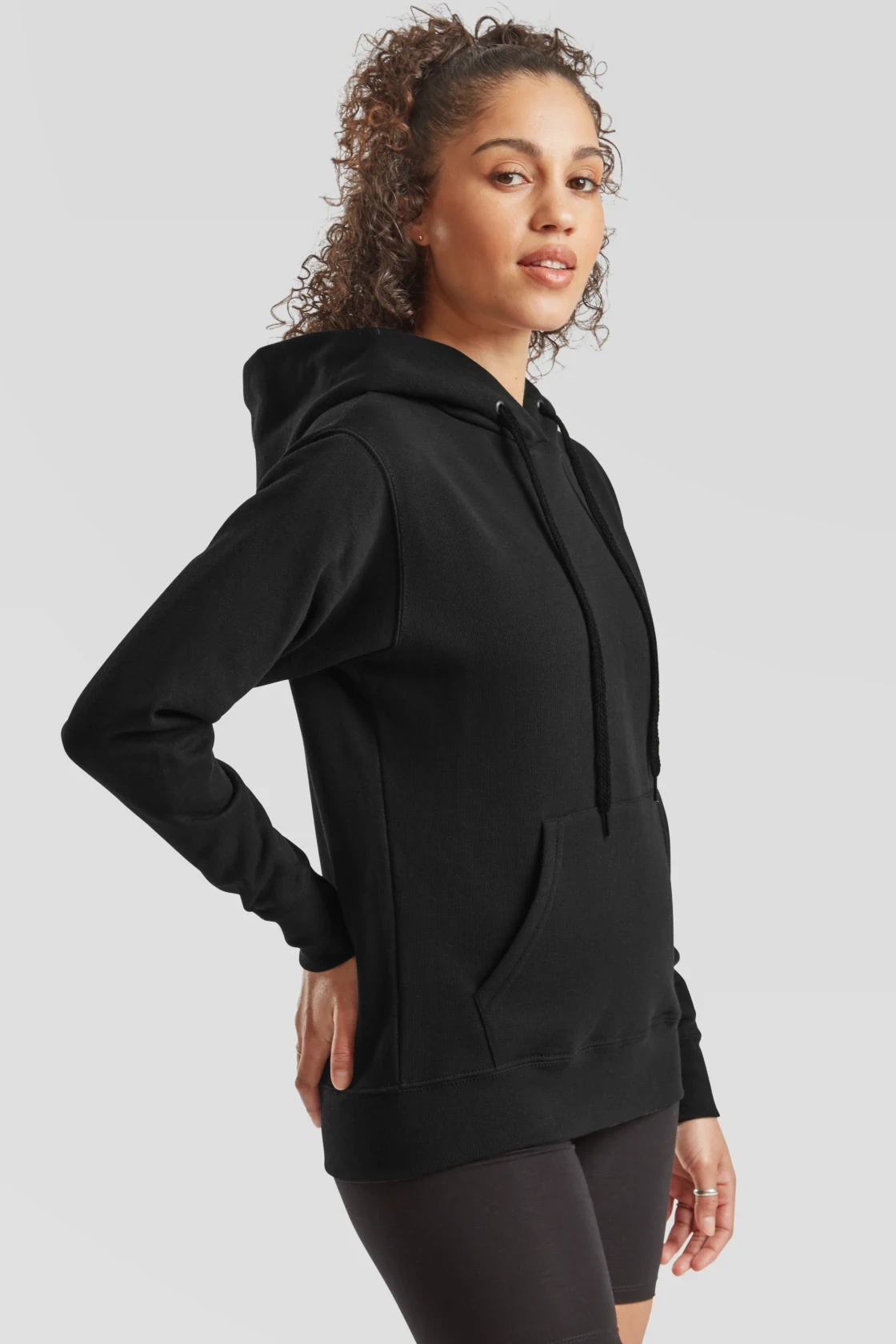 fruit-of-the-loom-62-038-0-ladies-classic-hooded-sweatshirt-black-model-1 F.O.L. Ladies Classic Hooded Sweat