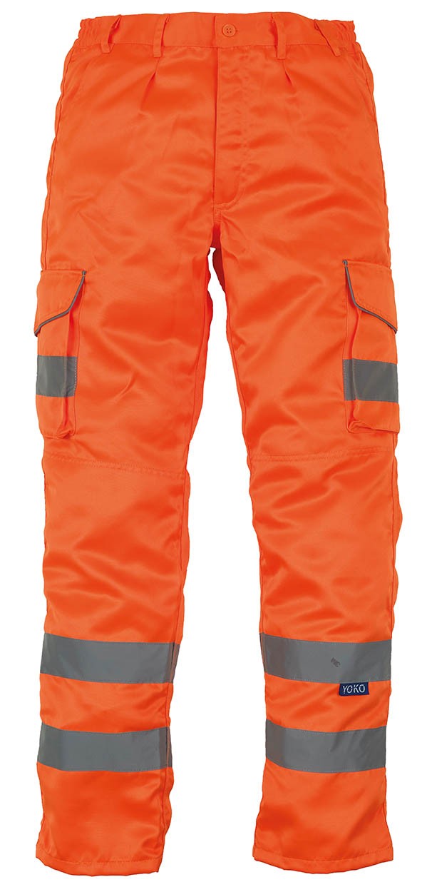 YOKO High Visibility Cargo Trousers with Knee Pad Pockets