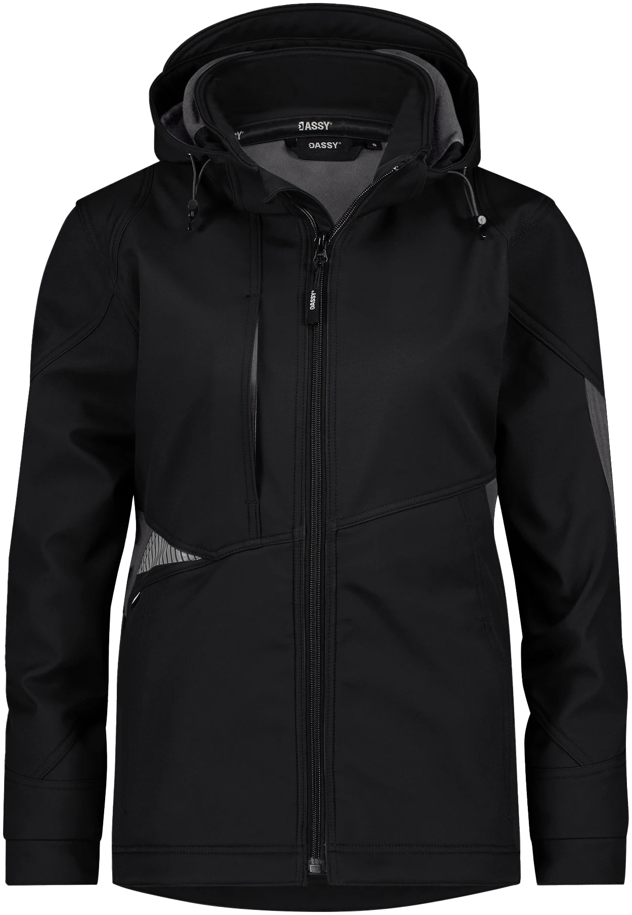 dassy-300581-gravity-next-women-softshell-jacket-for-women-black-front-1 DASSY Softshell-Jacke Women GRAVITY Next