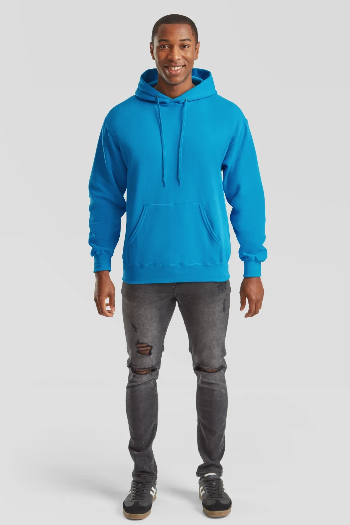 fruit-of-the-loom-62-208-0-classic-hooded-sweatshirt-azureblue-model-3 F.O.L. Classic Hooded Sweat