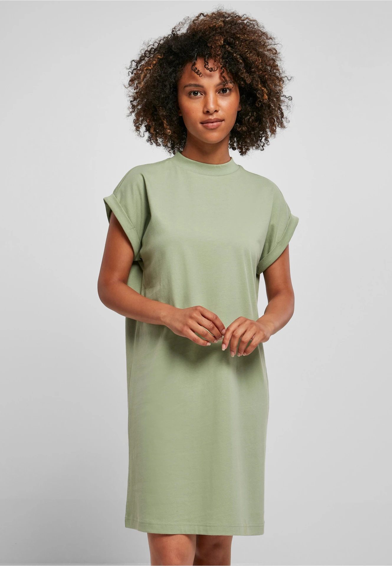 Build Your Brand Ladies Turtle Extended Shoulder Dress