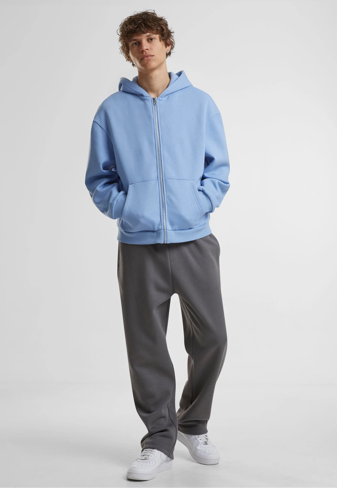 Build Your Brand Fluffy Zip Hoody