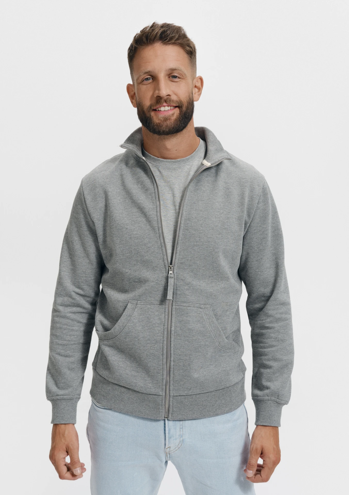 malfini-407-adventure-sweatshirt-herren-dunkelgrau-meliert-model-0 MALFINI Sweatshirt Adventure 407