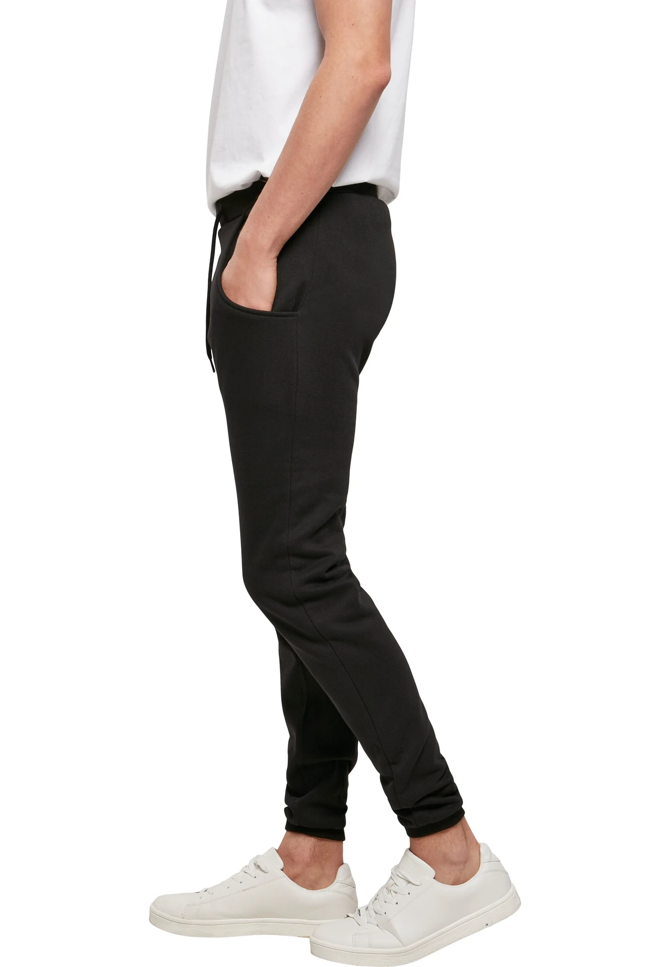 BYB-BY013-heavy-deep-crotch-sweatpants-black-model-1 Build Your Brand Heavy Deep Crotch Sweatpants