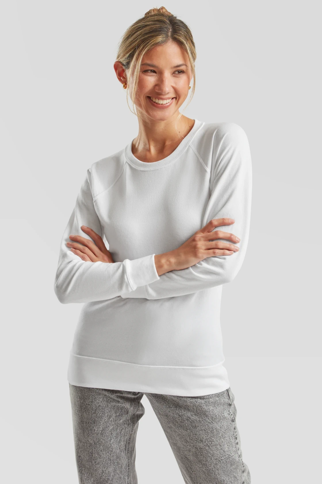 Raglan Fruit Of The Loom Pullover Grau Fruit Of The Loom Classic