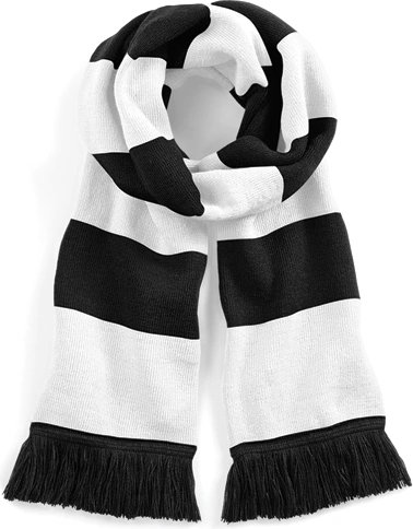 beechfield-b479-stadium-scarf-black-white-front-1 Beechfield Stadium Scarf