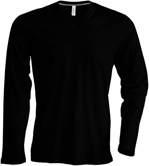 Kariban Herren V-Neck T-Shirt langarm