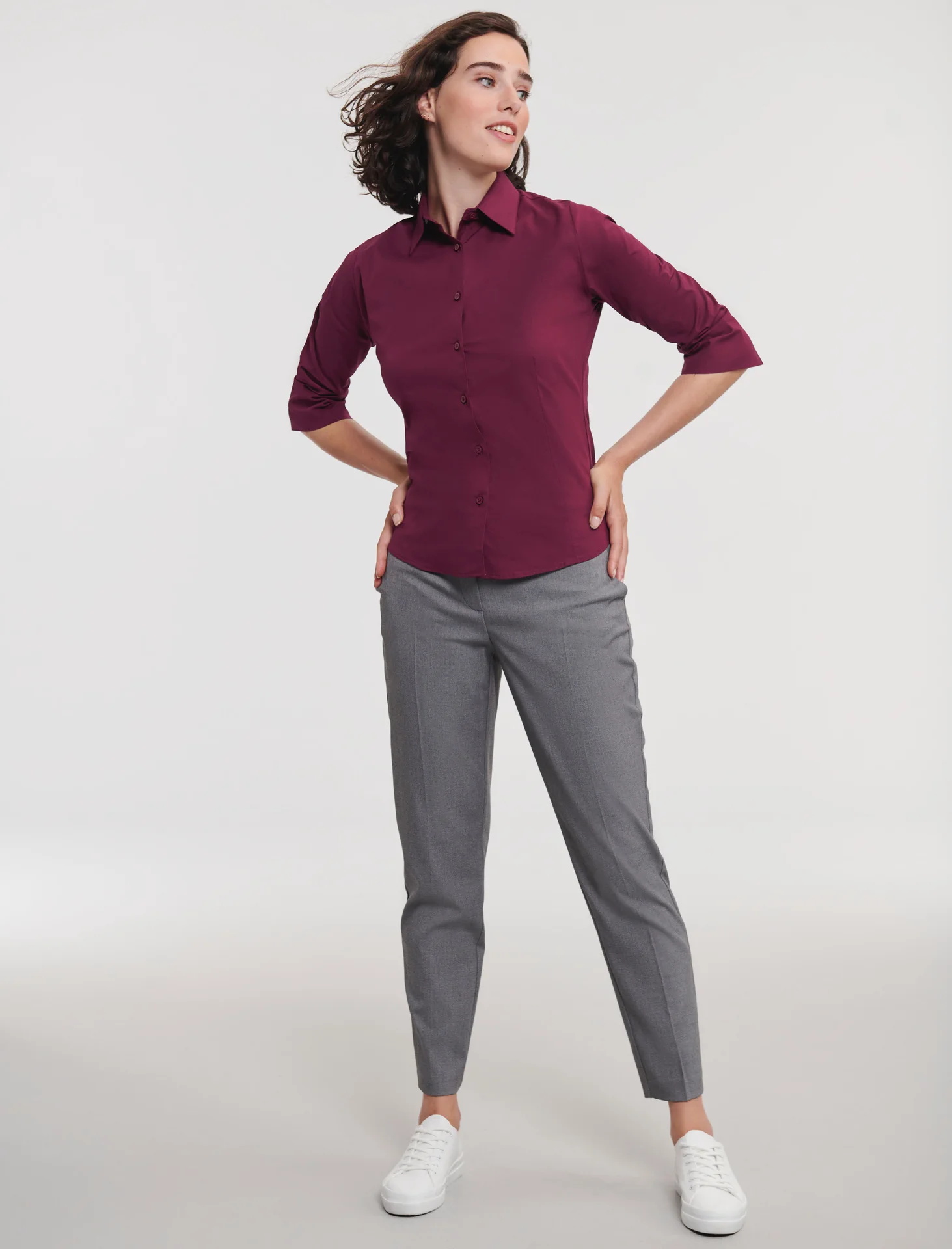 Russell Ladies Long Sleeve Easy Care Fitted Shirt